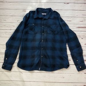 RWH 14 Blue and Black Plaid Flannel Size XL